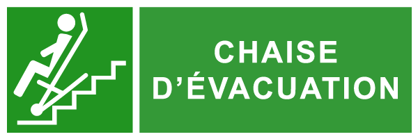 Chaise d'évacuation - E292 - étiquettes et panneaux d'évacuation, de sauvetage et de secours - paysage