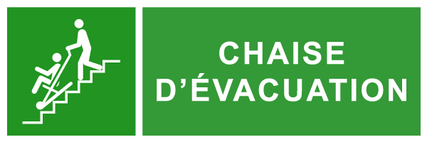 Chaise d'évacuation - E293 - étiquettes et panneaux d'évacuation, de sauvetage et de secours - paysage