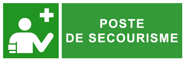 Poste de secourisme - E299 - étiquettes et panneaux d'évacuation, de sauvetage et de secours - paysage