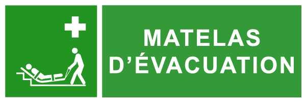 Matelas d'évacuation - E301 - étiquettes et panneaux d'évacuation, de sauvetage et de secours - paysage