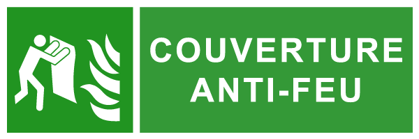 Couverture anti-feu - E303 - étiquettes et panneaux d'évacuation, de sauvetage et de secours - paysage