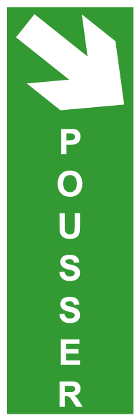 Pousser (spécial porte) - E310 - étiquettes et panneaux d'évacuation, de sauvetage et de secours - paysage