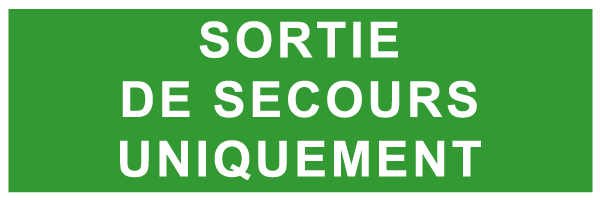 Sortie de secours - E322 - étiquettes et panneaux d'évacuation, de sauvetage et de secours - texte horizontal