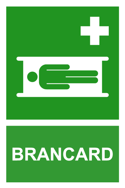 Brancard - E403 - étiquettes et panneaux d'évacuation, de sauvetage et de secours - picto et texte portrait