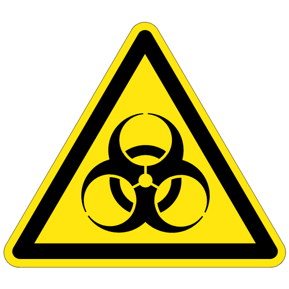 Risques biologiques - W009 - ISO 7010 - étiquettes et panneaux de danger et de prévention