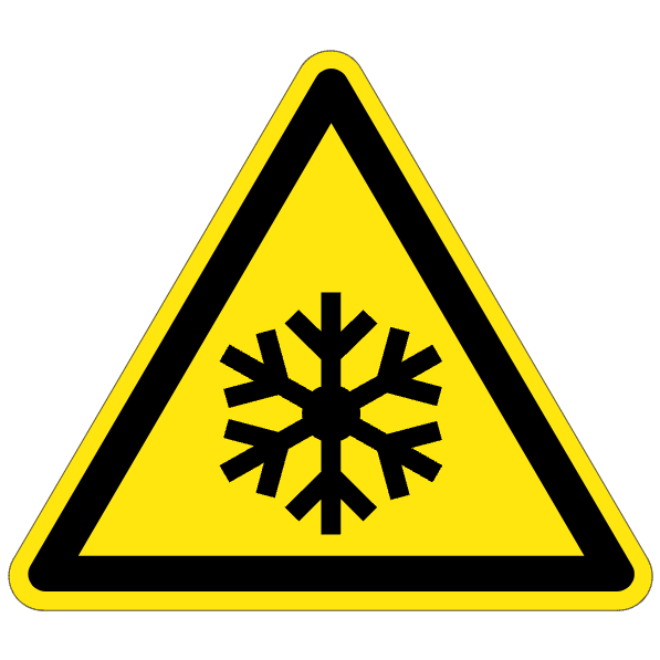 Basses températures, conditions de gel - W010 - ISO 7010 - étiquettes et panneaux de danger et de prévention