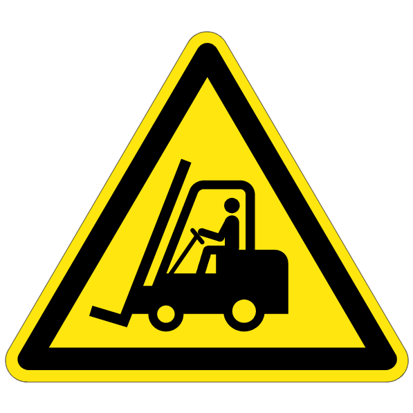 Chariots élévateurs à fourche et autres véhicules industriels - W014 - ISO 7010 - étiquettes et panneaux de danger et de prévention
