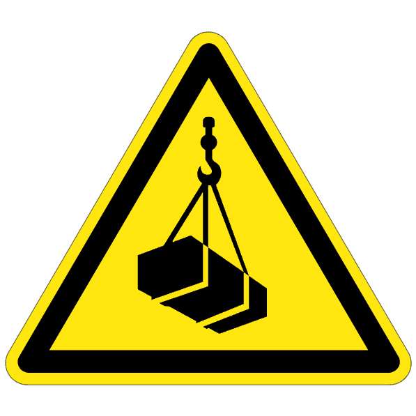 Charges suspendues - W015 - ISO 7010 - étiquettes et panneaux de danger et de prévention