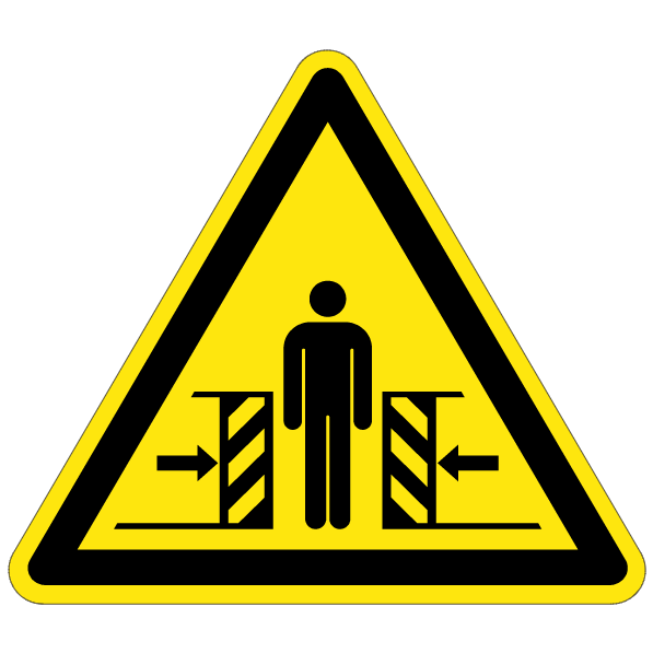 Ecrasement - W019 - ISO 7010 - étiquettes et panneaux de danger et de prévention