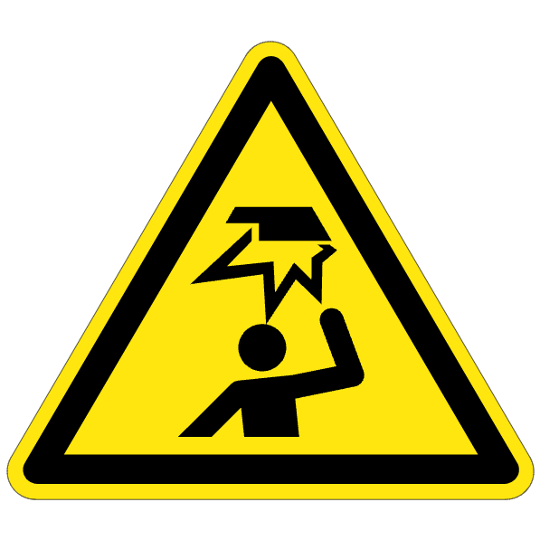 Obstacle en hauteur - W020 - ISO 7010 - étiquettes et panneaux de danger et de prévention