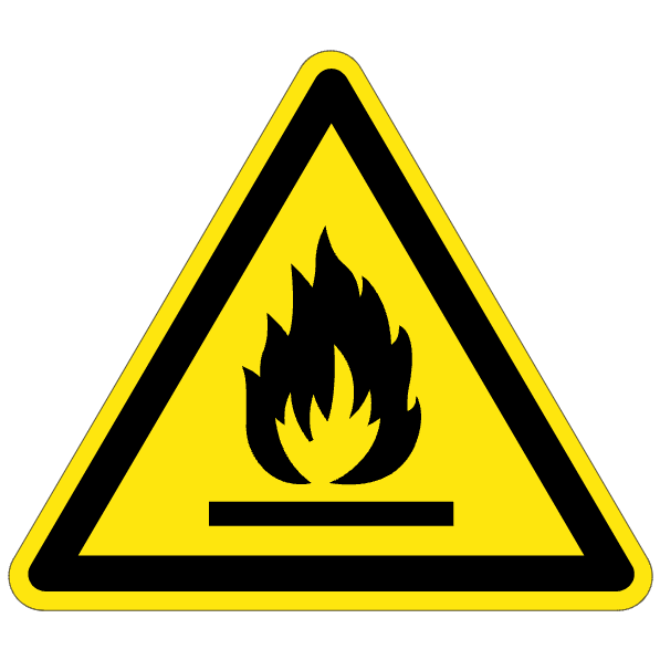 Matières inflammables - W021 - ISO 7010 - étiquettes et panneaux de danger et de prévention