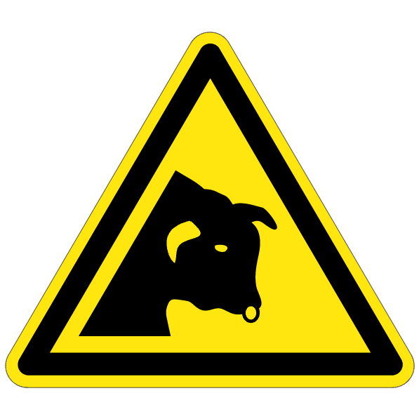 Danger taureau - W034 - ISO 7010 - étiquettes et panneaux de danger et de prévention