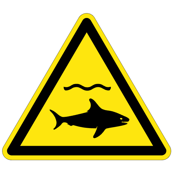 Danger requins - W054 - ISO 7010 - étiquettes et panneaux de danger et de prévention