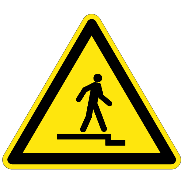 Danger marche descendante - W070 - ISO 7010 - étiquettes et panneaux de danger et de prévention