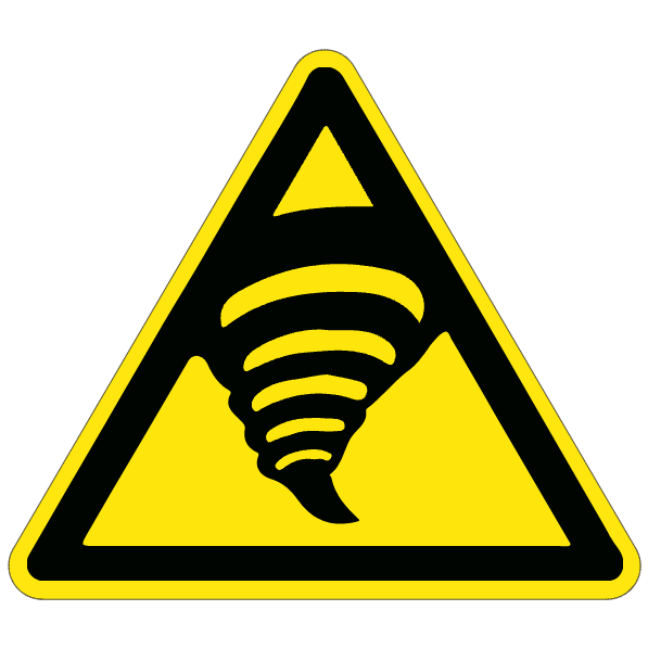 Danger zone de tornade - W074 - ISO 7010 - étiquettes et panneaux de danger et de prévention