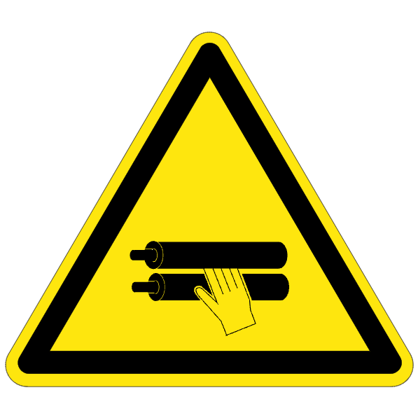 Attention à la main rouleau - W116 - étiquettes et panneaux de danger et de prévention