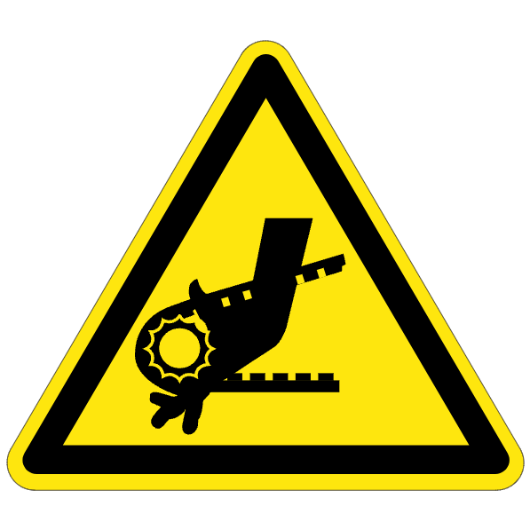 Entrainement de la main par courroie - W123 - étiquettes et panneaux de danger et de prévention