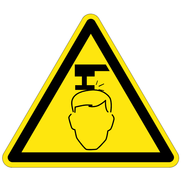Attention à la tête - W158 - étiquettes et panneaux de danger et de prévention