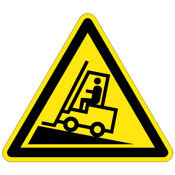 Attention à la pente - W186 - étiquettes et panneaux de danger et de prévention
