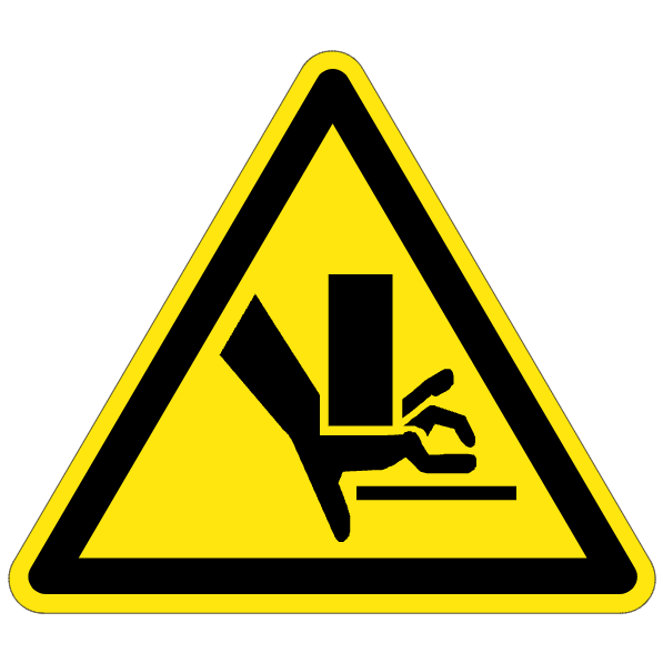 Risque d'écrasement des mains - W215 - étiquettes et panneaux de danger et de prévention