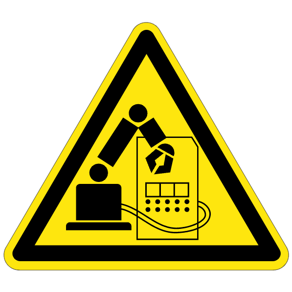 Robot en mouvement - W248 - étiquettes et panneaux de danger et de prévention