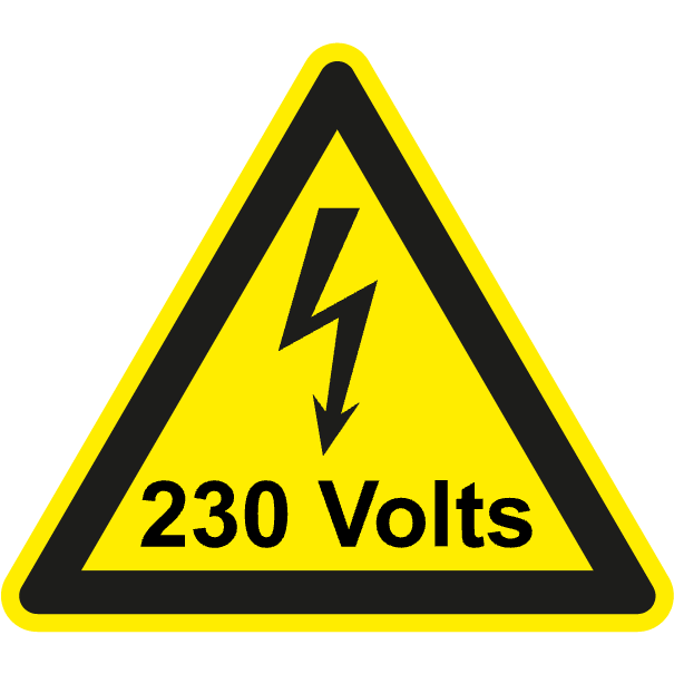 Danger électrique 230 Volts - W408 - étiquettes et panneaux de danger et de prévention