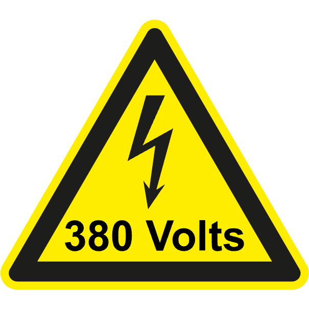 Danger électrique 380 Volts - W410 - étiquettes et panneaux de danger et de prévention