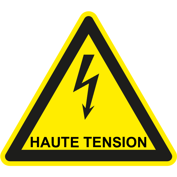 Danger électrique Haute Tension - W414 - étiquettes et panneaux de danger et de prévention