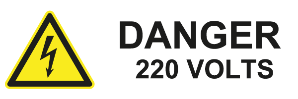 220 Volts - W504 - étiquettes et panneaux de danger et de prévention - picto et texte paysage