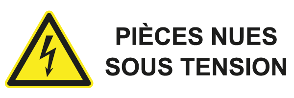 Pièces nues sous tension - W508 - étiquettes et panneaux de danger et de prévention - picto et texte paysage