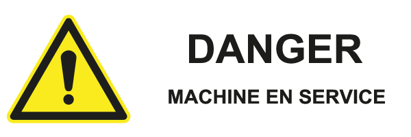 Machine en service - W520 - étiquettes et panneaux de danger et de prévention - picto et texte paysage