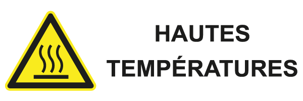 Hautes températures - W525 - étiquettes et panneaux de danger et de prévention - picto et texte paysage