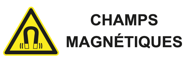 Champs magnetiques - W534 - étiquettes et panneaux de danger et de prévention - picto et texte paysage
