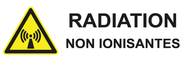 Radiations non ionisantes - W538 - étiquettes et panneaux de danger et de prévention - picto et texte paysage