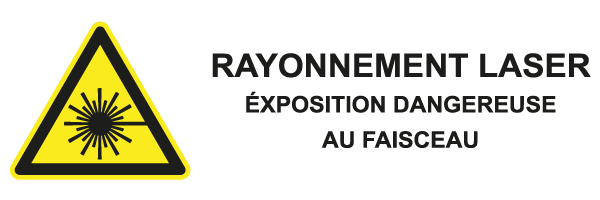 Rayonnement laser exposition dangereuse au faisceau - W544 - étiquettes et panneaux de danger et de prévention - picto et texte paysage