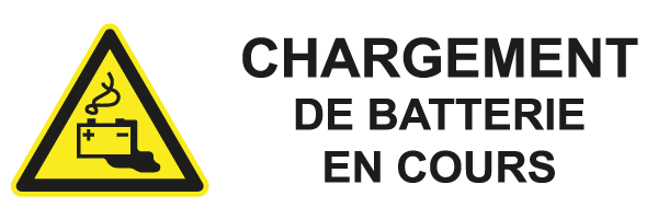 Chargement de batterie en cours - W546 - étiquettes et panneaux de danger et de prévention - picto et texte paysage
