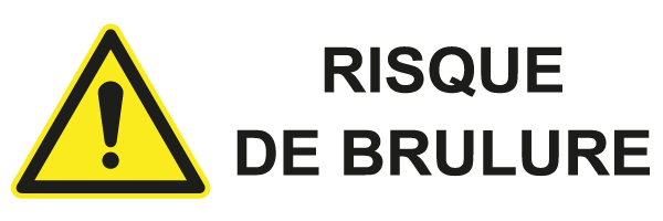 Risque de brulure - W565 - étiquettes et panneaux de danger et de prévention - picto et texte paysage