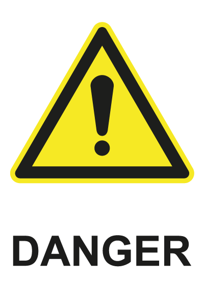 Danger - W716 - étiquettes et panneaux de danger et de prévention - picto et texte portrait