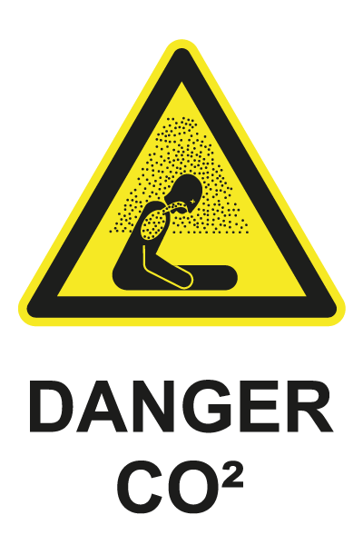 Danger CO2 - W731 - étiquettes et panneaux de danger et de prévention - picto et texte portrait