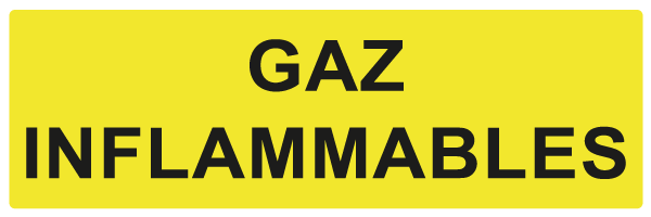 Gaz inflammables - W903 - étiquettes et panneaux de danger et de prévention - texte paysage