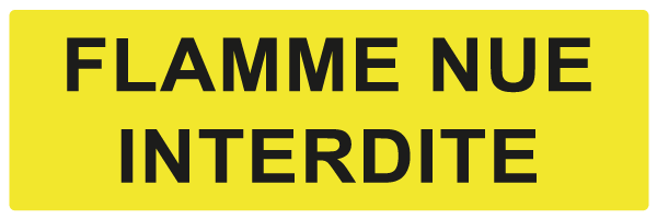 Flamme nue interdite - W906 - étiquettes et panneaux de danger et de prévention - texte paysage