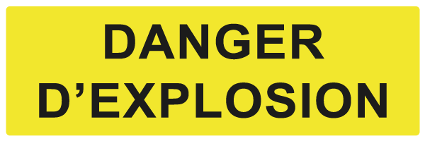 Danger d'explosion - W907 - étiquettes et panneaux de danger et de prévention - texte paysage