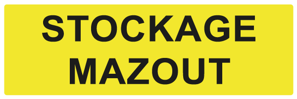 Stockage Mazout - W909 - étiquettes et panneaux de danger et de prévention - texte paysage