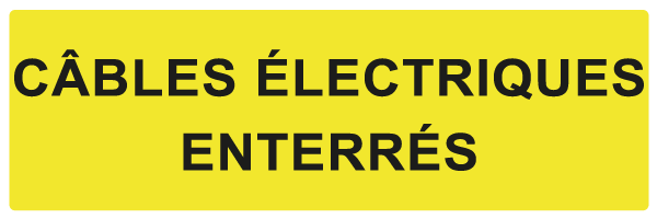 Cables électriques enterrés - W918 - étiquettes et panneaux de danger et de prévention - texte paysage