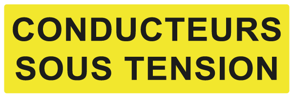 Conducteurs sous tension - W919 - étiquettes et panneaux de danger et de prévention - texte paysage