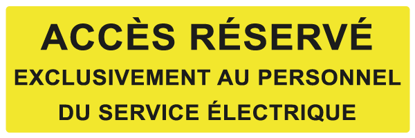 Accès réservé exclusivement au personnel du service électrique - W922 - étiquettes et panneaux de danger et de prévention - texte paysage
