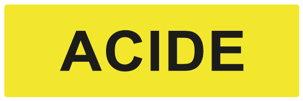Acide - W936 - étiquettes et panneaux de danger et de prévention - texte paysage