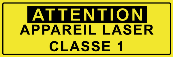 Attention appareil laser classe 1 - W619 - étiquettes et panneaux de danger et de prévention - texte paysage