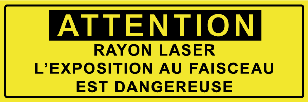 Attention rayon laser l'exposition au faisceau est dangereuse - W620 - étiquettes et panneaux de danger et de prévention - texte paysage