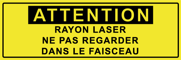 Attention rayon laser ne pas regarder dans le faisceau - W621 - étiquettes et panneaux de danger et de prévention - texte paysage